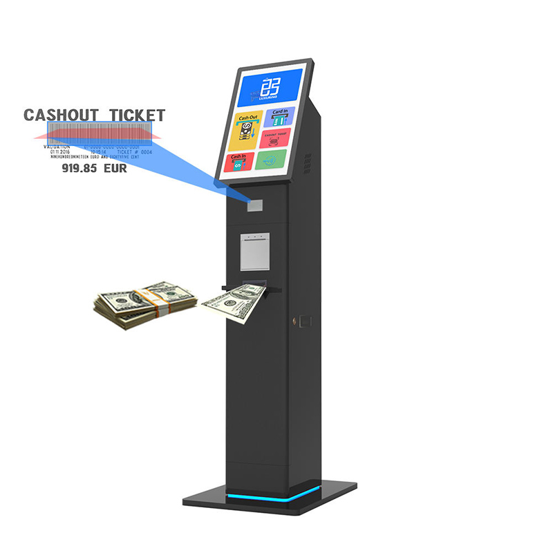 Customized Ticket Redemption Payment Kiosks 21.5 Inch Touch Screen Cash Bill Payment Recycle Self-service Terminal Kiosk