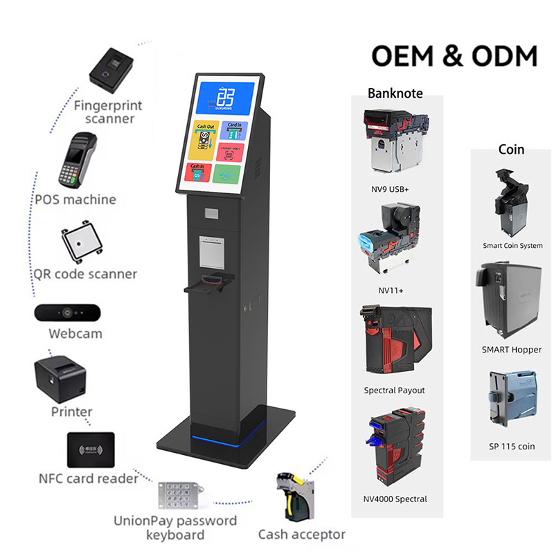 Customized Ticket Redemption Payment Kiosks 21.5 Inch Touch Screen Cash Bill Payment Recycle Self-service Terminal Kiosk1