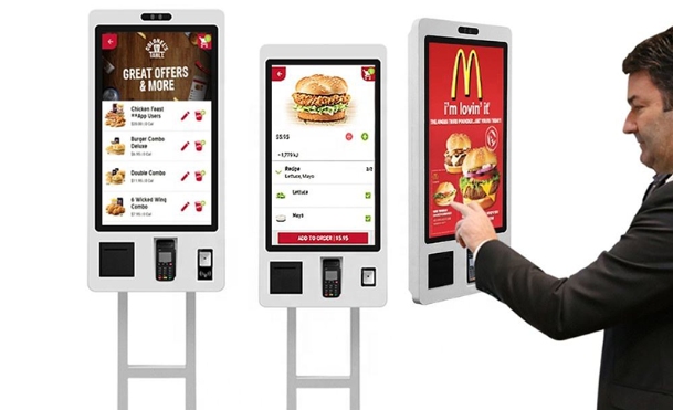 Touch screen ordering kiosk