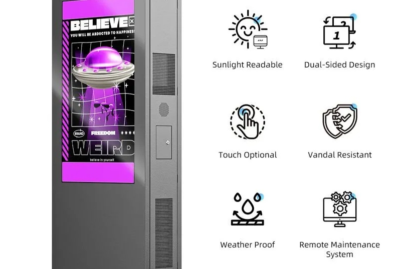 OEM Interactive Android Double Sided Outdoor Digital Signage Kiosk Enclosure