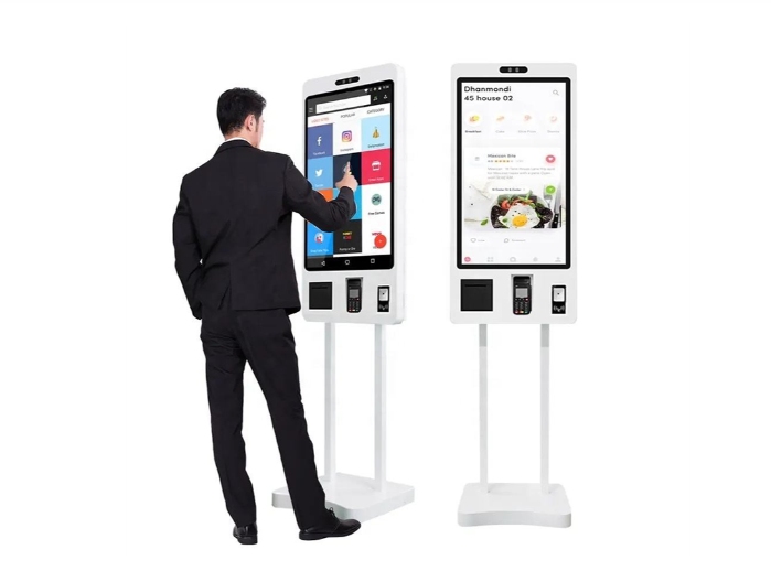 Touch Screen Self Ordering Kiosk Enclosure in Restaurant