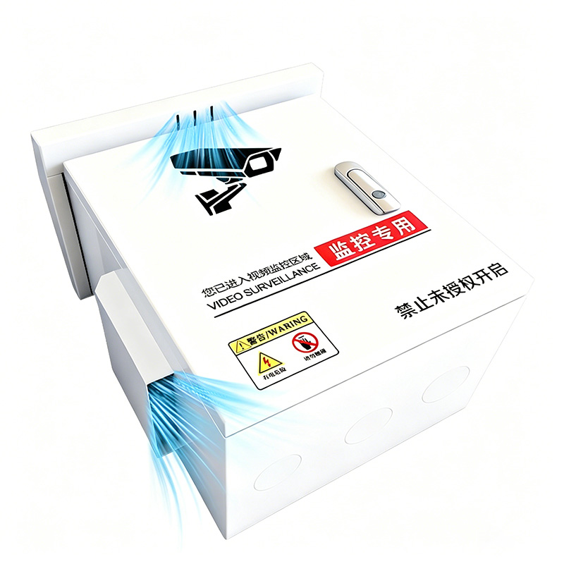 Outdoor Rainproof Pole-mounted Monitoring Box(03)