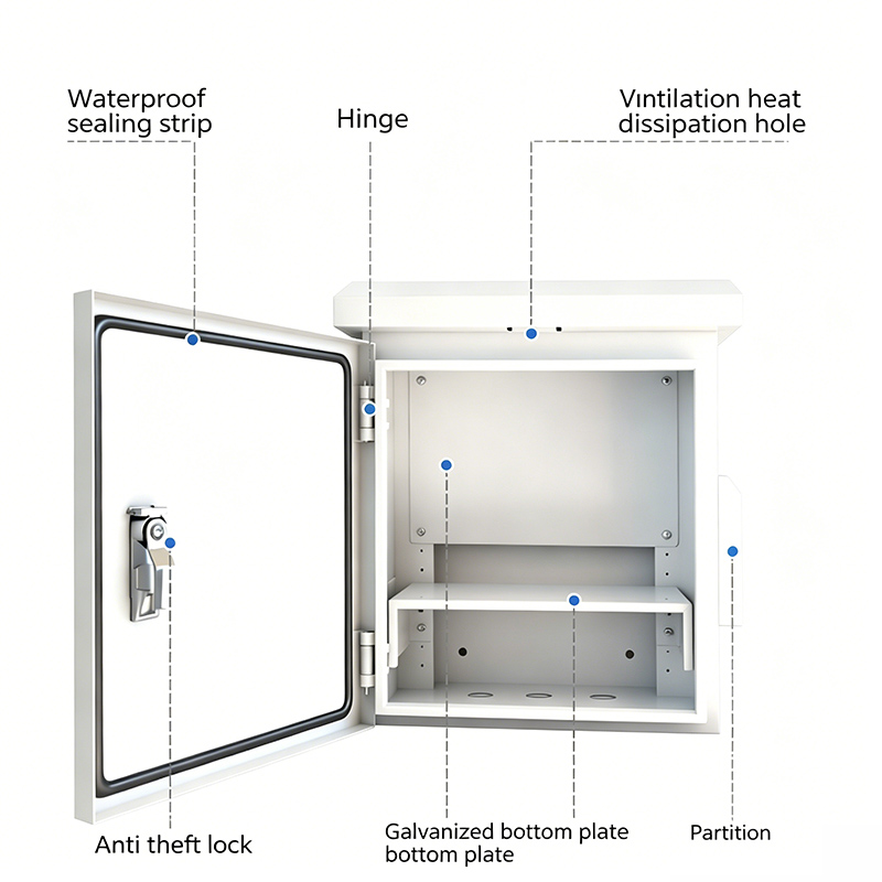 Outdoor Rainproof Pole-mounted Monitoring Box(2)