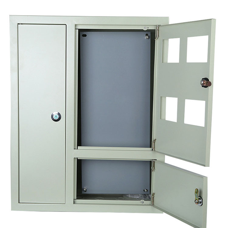 Custom 3-Door Metering Distribution Box, Outdoor Waterproof & Dustproof Meter Cabinet Sheet Metal Fabrication (4)