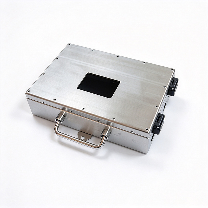 Stainless Steel Edge Gateway Enclosure Communication Case - custom sheet metal power cabinet front view